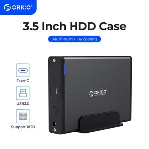 ORICO 3.5인치 HDD 케이스 Type-C 및 USB3.0 하드 드라이브 인클로저 SATA-USB 3.1 2.5/3.5'' HDD용 외장 하드 드라이브 리더기