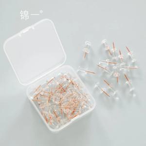 TUTU 50 개/상자 투명 로즈 골드 푸시 핀 엄지 압정 보드 핀 드로잉 사진 벽 스터드 사무실 학교 용품