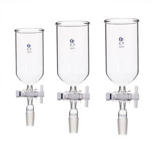 PTFE 피스톤 19가 포함된 투명 50ml ~ 1000ml 유리 원통형 피드 깔때기 1개 # 24 #   실험실 교육 도구용 반투명 표준 조인트