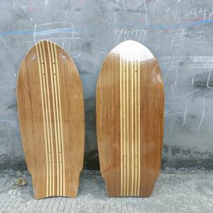 32*10인치 대나무 서프 스케이트 데크, 캐나다산 단풍나무 데크, 32인치, 매끄러운 77 스냅 펌핑