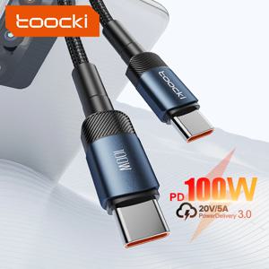 Toocki 100W USB 유형 C-유형 C 케이블, Huawei Xiaomi Poco 용 고속 충전 포함 Samsung POCO 안드로이드 전화 USB C 충전기 케이블