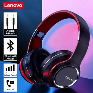 Lenovo HD200 Bluetooth 이어폰 오버이어 접이식 컴퓨터 무선 헤드폰 소음 제거 HIFI 스테레오 게임용 헤드셋