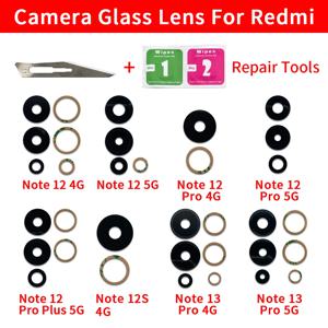 Xiaomi Redmi Note 12 Pro + 5G 12T Pro 12S 4G Note 13 Pro + Plus 5G 카메라 유리 (접착제 스티커 포함) 용 후면 카메라 유리 렌즈