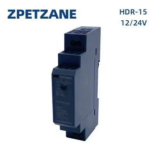 HDR-15W SMPS 초슬림 산업용 스위치 전원 공급 장치, 110V, 220V AC-DC DIN 레일 설치, 12V, 24V