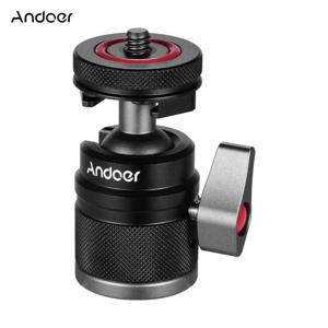 Andoer 2 in 1 볼 헤드 이중 용도(1/4 나사 마운트 360 포함) °   카메라 폰 홀더용 알루미늄 합금 스피드라이트 삼각대 셀카봉