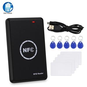 NFC 스마트 카드 리더기 RFID 복사기/복사기 125KHz 13.56MHz USB 프로그래머 열쇠 고리 카드 ID IC EM UID EM4305 T5577 태그