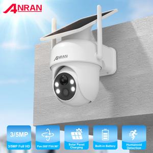 ANRAN 2K 3/5MP 태양열 카메라 2.4G Wifi 감시 보안 카메라 홈 보호 Sloar 배터리 카메라 PIR 휴머노이드 감지