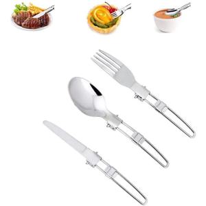 캠핑 Flatware 세트 스테인레스 스틸 주방 액세서리 스푼 포크 나이프 나일론 가방 접이식 식기 식기 세트