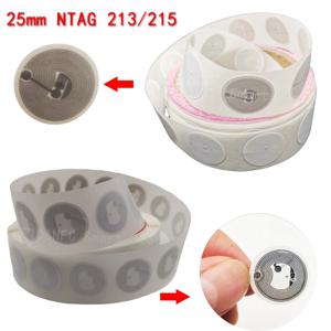 Ntag215 NFC 태그, 13.56MHz ISO14443A 스티커, Ntag 215 휴대폰 사용 가능 RFID 접착 라벨 RFID 태그 스티커, 10 개, 50 개, 100 개