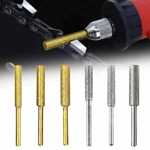 6pcs 전기 톱 숫돌 4/4.8/5.5mm 다이아몬드 코팅 원통형 버 체인 톱 연삭 헤드를 선명하게