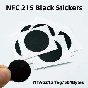 NFC 215 검정색 태그 13.56MHz ISO14443A 504 바이트 검정색 스티커 Ntag 215 모든 NFC 전화 용 NFC 스티커 RFID 접착 라벨