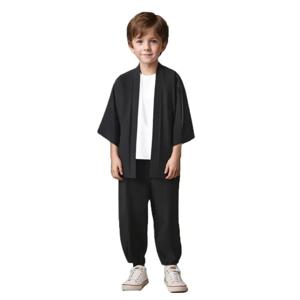 여름 일본식 기모노 재킷 솔리드 컬러 하오리 가디건 전통 아시아 스타일 캐주얼 탑 편안한 경량 아우터웨어