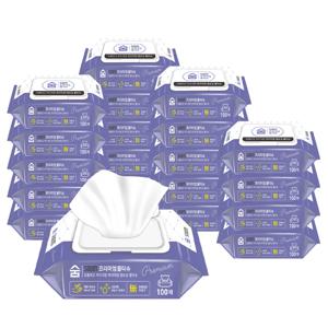 저자극 숨 프리미엄 물티슈 100매 20팩 (캡형) 국내생산 당일출고