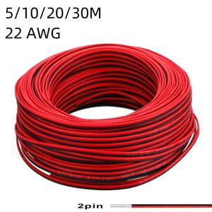 5/10/20/30m 2pin 22 AWG UL2468 2*0.5mm 연장 케이블 사용 12v 24v LED 스트립 테이프 문자열 연결 전선