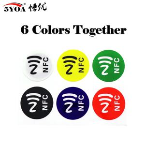 5YOA 6개 NFC Ntag213 Ntag215 Ntag216 태그 스티커 213 13.56MHz 범용 라벨 RFID 토큰 순찰 울트라라이트
