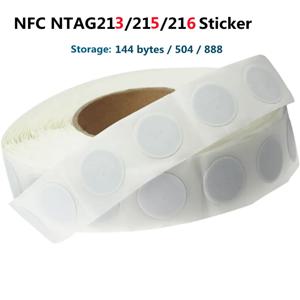 50pcs 100pcs Ntag213 Ntag215 Ntag216 NFC 태그 NFC 스티커 Ntag 213 215 216 RFID NFC 태그 스티커 NFC 전화 용 접착 라벨
