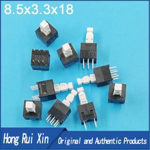 잠금 장치가 있는 푸시 단추 스위치, 이중 열 스퀘어 헤드, 핸들 높이 10mm, 총 높이 18mm, 8.5x8.5x18mm, 20 개, 3.3x3.3mm