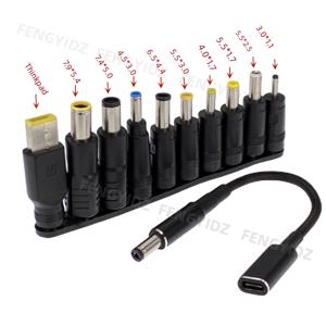 65W 유형 C 노트북 전원 어댑터 커넥터 플러그 USB 유형 C-범용 노트북 충전기 잭 노트북 용 충전 케이블 코드