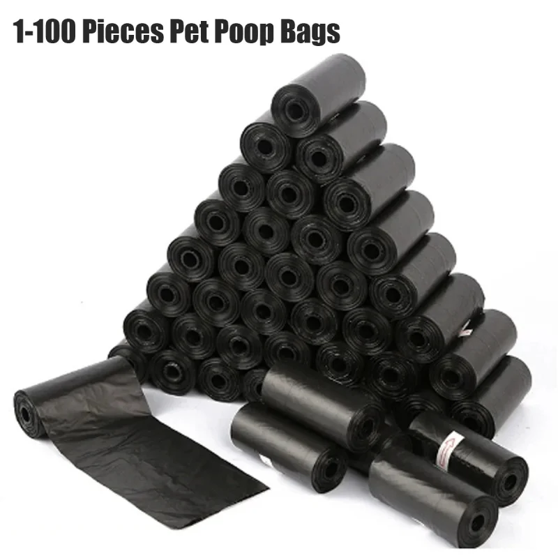 1-100Rolls 개 똥 가방 생분해 성 두꺼운 애완 동물 야외 청소 똥 가방 중단 점 강아지 고양이 Pooper Scooper 가방 롤