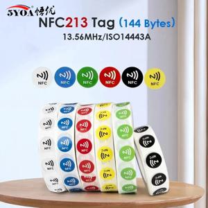 5YOA 6개 NFC Ntag213 Ntag215 Ntag216 태그 스티커 213 13.56MHz 범용 라벨 RFID 토큰 순찰 울트라라이트