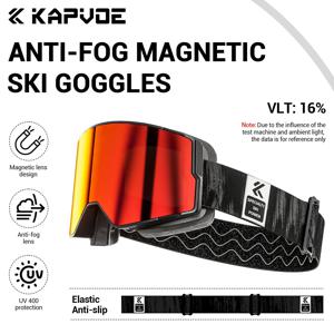 Kapvoe Photochromic Snow Goggles 스키 스노우 보드 안개 방지 마스크 남성용 여성용 안경 UV400 보호 안경 스노 모빌 겨울