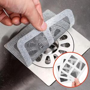6-40개 일회용 샤워 헤어 캐처 메쉬 샤워 배수구 커버 바닥 싱크 스트레이너 필터 메쉬 스티커 욕실 액세서리