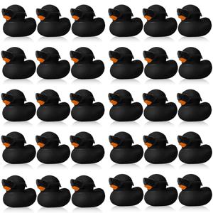 6/12/24/48PC 선글라스 세트와 검은 고무 오리 오리 장난감 삐걱 거리는 고무 오리 파티 호의에 대한 귀여운 플로트 Duckies