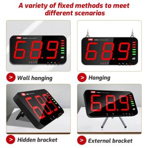 TASI TA653A 디지털 사운드 레벨 미터 대형 스크린 디스플레이 소음 DB 미터 벽걸이 형 알람 병원 레스토랑 Ba G