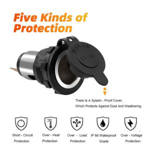 12V 24V 자동차 오토바이 보트 모어 담배 라이터 방수 커버 상자와 고전력 플러그 소켓