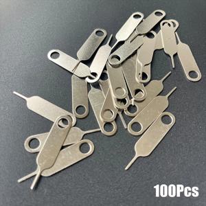 100 x 유니버설 Sim 꺼내기 휴대 전화 태블릿 핀 Sim 카드 트레이 이젝터 카드 바늘 제거 핀 iPhone iPad Samsung Xiaomi
