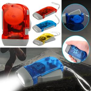 핸드 3 색 누르면 디나모 크랭크 바람 전원 손전등 미니 자체 생성 토치 야외 홈에 대 한 LED 캠핑 램프 빛