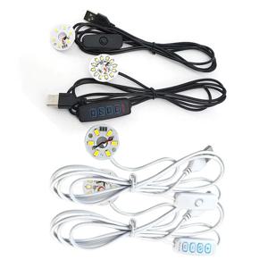 따뜻한 화이트 컬러 DC 5V 3W USB LED 조명 2835 칩 단일 조광기 독서 밤 책상 책 태블릿 독서 램프 스위치 전원 케이블