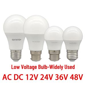 1-10 개/몫 AC DC 12V 24V 36V 48V 저전압 LED 전구 램프 E27 B22 10W 3W 5W 따뜻한 차가운 조명 3000K 4000K 6000K 가정용