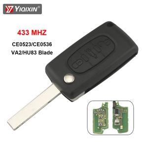 푸조 206 207 208 307 308 407 607 807 시트로엥 C2 C3 C4 C5 Berlingo Xsara 3 버튼 HU83/VA2 용 원격 자동차 키 뒤집기