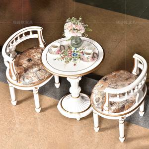 소파 의자 페인트 원형 테이블 여러 조합 거실 발코니 테이블 1개 의자 2개 단단한 나무 의자