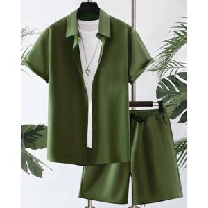 2025 신상 남성 반팔 하와이안 셔츠 스포츠 세트 여름 데일리 남성 캐주얼 셔츠 야외 여행 남성 비치 팬츠