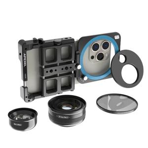 APEXEL 범용 금속 전화 장비 비디오 키트 휴대용 스마트 폰 블로그 케이지 iPhone Android 용 다기능 전화 안정기