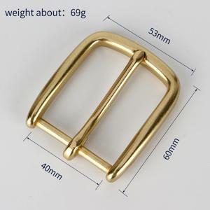 40mm 솔리드 황동 핀 버클 벨트 헤드 조각 남녀 버클 DIY 가죽 공예품 (38-39mm 벨트용)