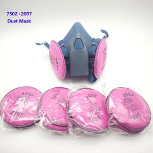 7502 실리콘 호흡기 가스 마스크 2097 필터 고글 세트 먼지 스프레이 페인팅 포름알데히드 용접 연삭 목공