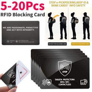 5Pcs RFID 차단 카드 보안 직불 신용 카드 여권 수호자 차단기 NFC 신호 차단 ID ATM 가드 카드 소지자 슬리브