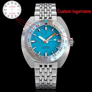 커스텀 버클 팔찌 스틸 베젤 42mm 사파이어 글래스 20ATM 방수 NH35 오토매틱 남성 다이버 시계 레로즈 옴브레