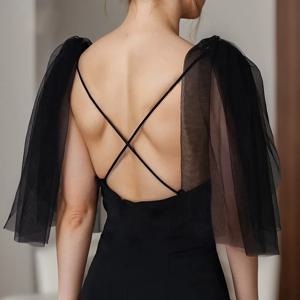 새로운 푹신한 신부 슬리브 솔리드 컬러 분리형 팔 커버 메쉬 느슨한 연회 장갑 파티