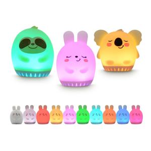 미니 귀여운 토끼 백색소음기 LED 수면등 20가지 수면 음악 수면 보조 실리콘 박수 램프 (아기, 유아용)