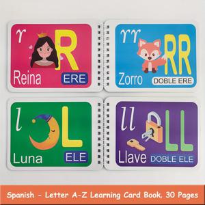 스페인어 문자 학습 카드 책, 그림 카드 초보자를위한 언어 학습 교육 보조 장치, 유치원 교실 용품