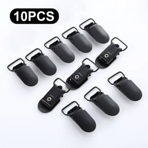 10/20PCS 솔리드 블랙 서스펜더 클립 침대 시트 클립 14mm 쉬운 전문적인 바느질을 위한 세련된 서스펜더 버클