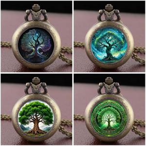 예술적인 생명의 나무 회중시계 목걸이 펜던트, 남성과 여성을 모두 위한 절묘한 유행 걸이 장식품 시계 선물