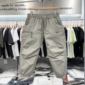느슨한 남성용 작업복 바지 야외 활동에 적합한 편안한 속건 기능성 블랙 커프스 하란 팬츠 봄 가을 신상 캐주얼 바지