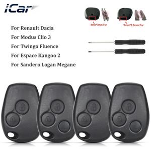 르노 다치아 모두스 클리오 3 트윙고 캉구 2용 2/3 버튼 리모컨 자동차 키 쉘 커버 케이스 스타일링 (키 쉘 + 드라이버 포함)