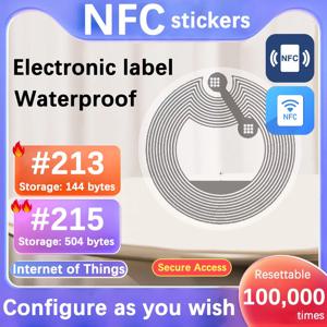 10pcs/50pcs/100pcs Ntag215 NFC 태그 13.56MHz ISO14443A 스티커 Ntag 215 전화 사용 가능 RFID 접착 라벨 RFID 태그 스티커