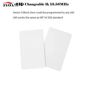 5YOA 10PCS RFID UID 카드 재기록 가능 13.56Mhz 복제 M1 1k S50 쓰기 가능 복사 변경 가능 출석 시스템 CUID